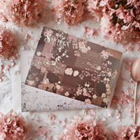Dossiers en papier écologiques recyclables à motifs floraux de luxe, avec lamination mate CMYK, style vintage, pour invitations et emballages de cartes cadeaux