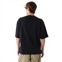 T-shirt noir imprimé 100 % coton, écologique, infroissable, à manches courtes, design tendance, coupe décontractée oversize, style skater, streetwear