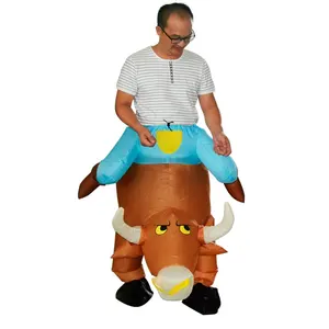 Оптовая продажа, ковбойский надувной костюм-талисман в виде коровы для косплея