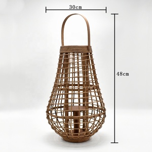 Hot Selling Home Deco Craft Natural Vintage Rustic <strong>Large</strong> Decorative Handmade Rattan Weaving Storm <strong>Lantern</strong> Bamboo Candle <strong>Lantern</strong> - Product Image 6