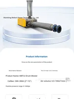 Souffleur Roots à trois lobes haute pression, alimenté en courant alternatif, en fonte, pour traitement des eaux usées, 7,5 kW, 18 m/min, faible bruit, approvisionnement direct usine