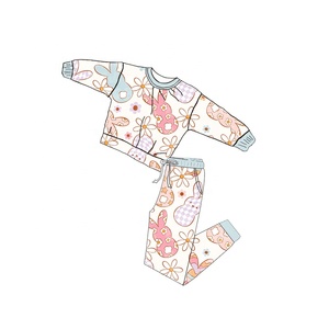 하이 퀄리티 부활절 인쇄 아동 의류 대나무 섬유 편안한 아기 의류 아기 롬퍼 세트 원피스 - Product Image 6
