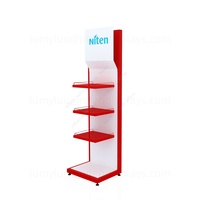 Étagère de présentation de pharmacie avec éclairage LED, support de sol en métal pour pilules de vitamines, compléments protéinés, produits de santé avec étagères