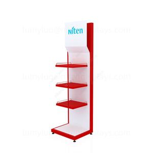 Pharmacy Display Rack with LED Lights Metal Floor <b>Stand</b> for Vitamin Pills Protein Supplements Health Care Products with <b>Shelves</b> - Product Image 6