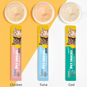 อาหารสัตว์เลี้ยง รสไก่ ทูน่า ปลาค็อด โปรตีนสูง วัตถุดิบเนื้อสด ไม่มีสารปรุงแต่ง ขนาด 15 กรัม/ชิ้น ขนมแมวเนื้อครีม ลดราคาพิเศษ - Product Image 1