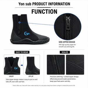 <span class=keywords><strong>Scarpe</strong></span> <span class=keywords><strong>da</strong></span> Immersione in Neoprene Morbido 5mm, Stivali Antiscivolo per Subacquea, Escursionismo in <span class=keywords><strong>Fiume</strong></span>, Apnea, Pesca e Surf - Product Image 4