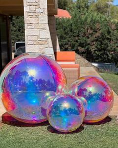 विशाल 60 सेमी-300 सेमी सिल्वर मिरर बॉल आभूषण इंflatable pvc धातु आर्क तम्बू गुब्बारे बर्फ दुनिया - Product Image 5