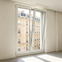 Fenêtres battantes et inclinables en aluminium anti-corrosion sur mesure avec pare-soleil intégré pour la décoration des boutiques de centres commerciaux