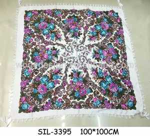 Stile russo pronto per <span class=keywords><strong>la</strong></span> spedizione in Ucraina scialle scialle sciarpe con stampa floreale donna cotone quadrato scialle sciarpa con stampa floreale - Product Image 5