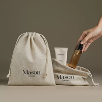 Sac à cordon en lin de bambou biodégradable et recyclable, logo personnalisé, couleur personnalisée, emballage cadeau pour bijoux, soins de la peau, vêtements, éco-responsable
