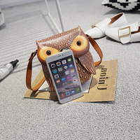Nouvelle collection printemps : Sac bandoulière imprimé en PU motif chat et hibou de dessin animé, fermeture à rabat, petit format, tendance urbaine