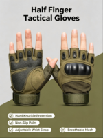 Gants tactiques sans doigts en microfibre, respirants, antidérapants, coupe-vent, légers, pour la chasse en plein air, la moto, l'escalade