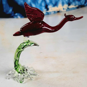 Grande sculpture artisanale personnalisable ange girafe, art populaire Feng Shui, décoration de Pâques, miniature à suspendre en verre, objet de collection - Product Image 1