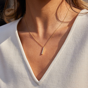 Collier pendentif ERESI Fashion, plaqué <span class=keywords><strong>PVD</strong></span>, plaqué or 18 carats, collier empilable, zircone, collier chinois, bijoux en acier inoxydable - Product Image 3