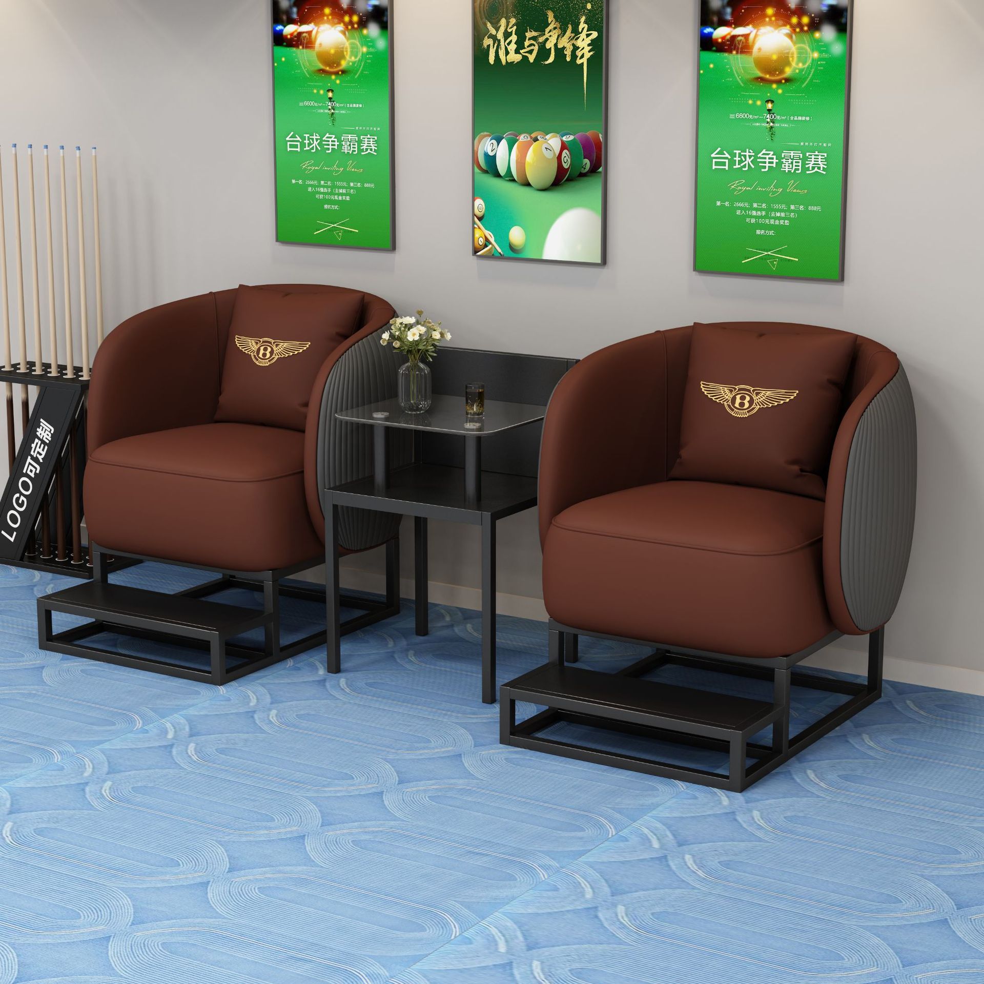 11.Mesa de centro de cristal (marrón)