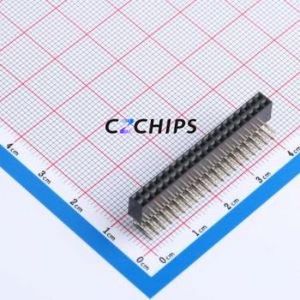 XDM200-2-20-W-6.35-G0 Pin Socket Bent Lead Through Hole,P=2mm Connector 2x20P 2mm Square Hole Right Angle Insert - Product Image 1