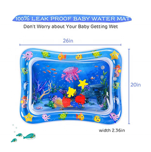 แผ่นรองเล่นน้ำเป่าลมสำหรับเด็กทารก ลาย Tummy Time สีสันสดใส สองด้าน วัสดุ PVC ลอยน้ำได้ ขนาด 26x20 นิ้ว เหมาะสำหรับเด็ก - Product Image 4