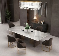 Ensemble de table à manger 12 places en bois et acier inoxydable, meuble de maison