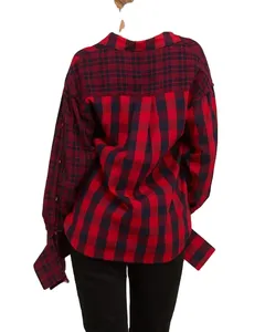 Blusa Casual de Botones para Mujer, OEM 2023, Manga Larga, Algodón Sólido, Transpirable, Verano, ODM - Product Image 5