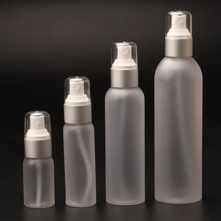Toptan özel buzlu plastik pompalı şişe losyon pompası şişe şeffaf plastik sprey şişe kozmetik ambalaj