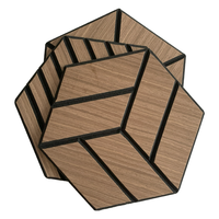 Panneaux acoustiques hexagonaux en fibre de bois au design moderne, panneaux muraux 3D en placage PET pour hôtel avec design graphique et garantie de 5 ans