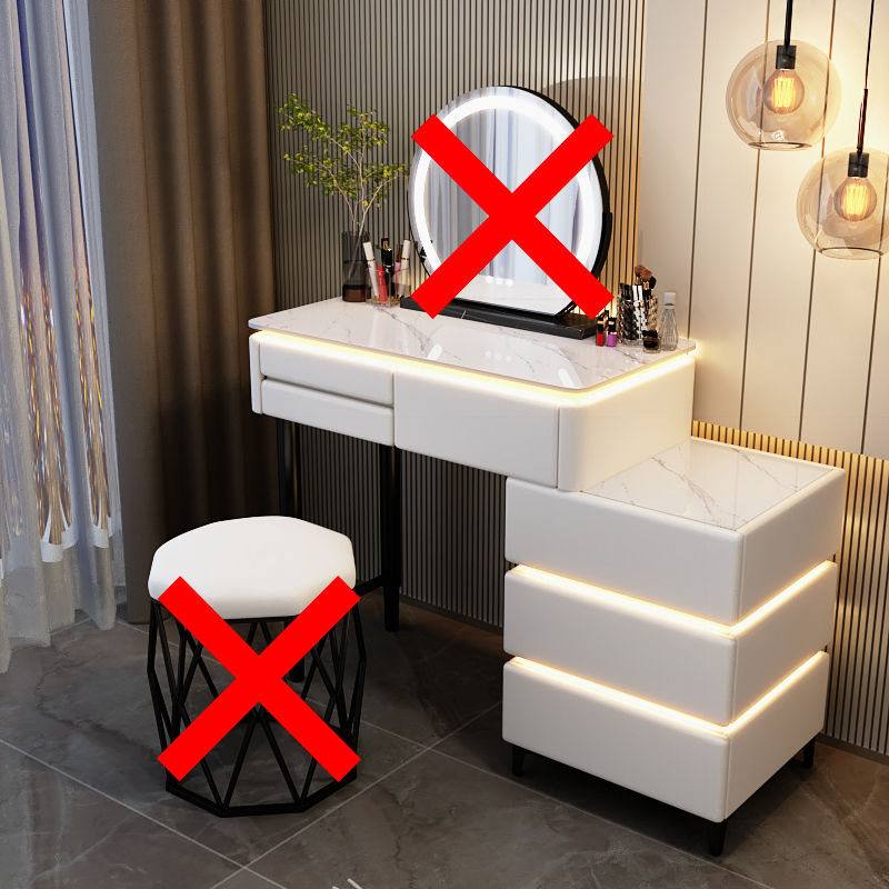 80cm white table/cabinet [no mirror, no stool]