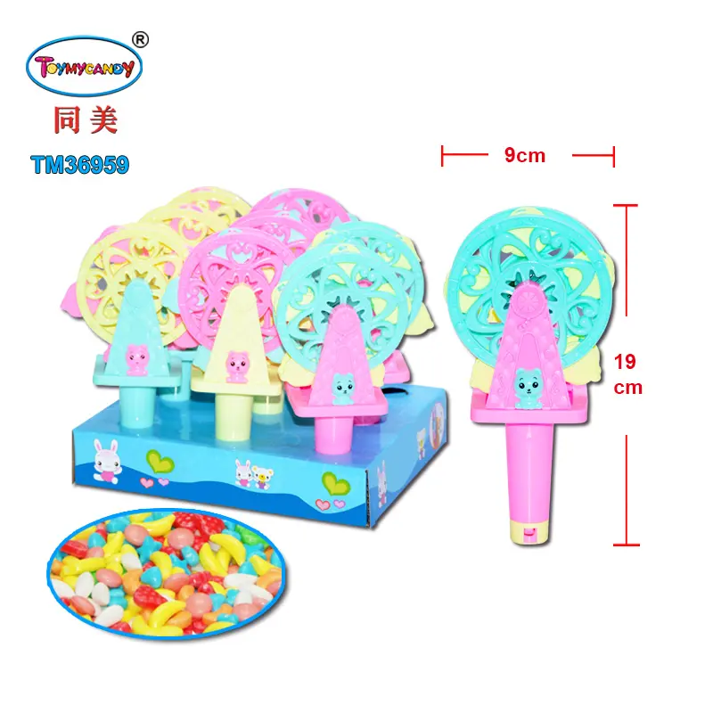 子供の遊びのためのキャンディー付き観覧車おもちゃを照明するプラスチック製のキャンディーおもちゃ