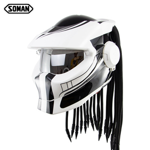 <span class=keywords><strong>Cascos</strong></span> Integrales Personalizados para Motocicleta Predator <span class=keywords><strong>con</strong></span> Función Abatible, Lente Plateada de Liberación Rápida, Soman 958, Nuevo Material ABS - Product Image 3