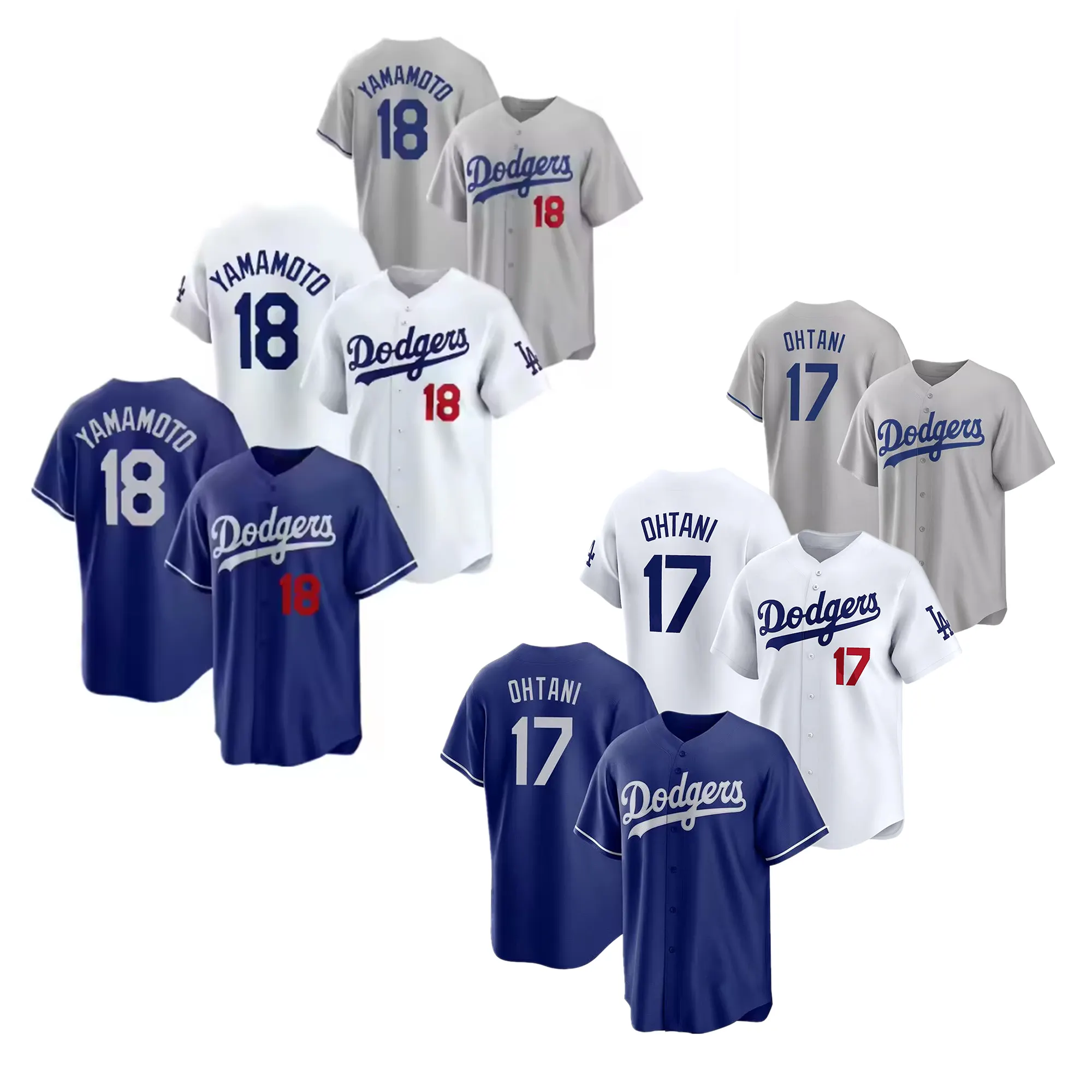 2024 New Stitched Dodgerses American Baseball Jersey Los Angeles Baseball Uniforms #17 Shohei Ohtani #18 Yoshinobu Yamamoto