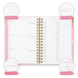 Vente en gros planificateurs organisateurs et cahiers à spirale impression personnalisée agenda quotidien hebdomadaire avec autocollants - Product Image 2