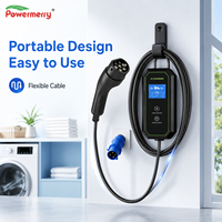 Chargeur EV portable 7kW 32A Mode 2 Type 2 230Vac Monophasé avec Courant Réglable, RCD, Écran LCD et Câble de 5m pour Garage Domestique Européen