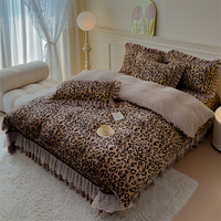 Parure de Lit Hiver Meilleurs Ventes, Motif Léopard Velours Microfibre, Housse de Couette, Drap Plat, Taies d'Oreiller – Doux, Chaud et Confortable pour Chambre