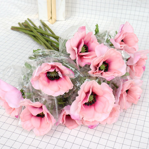 Nouveau Style tige unique réaliste anémone fleur artificielle coquelicot en soie pour la maison Arrangement de mariage décor de Table - Product Image 2