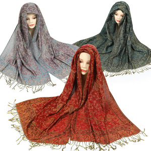 2025 nuevo chal <span class=keywords><strong>de</strong></span> <span class=keywords><strong>fiesta</strong></span> con flecos Jacquard multicolor, Pashmina <span class=keywords><strong>de</strong></span> poliéster, bufanda étnica <span class=keywords><strong>de</strong></span> Paisley con vestido <span class=keywords><strong>para</strong></span> invierno - Product Image 3