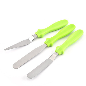 Spatola per crema in acciaio inossidabile coltello per burro con manico in plastica set di spatole per decorare torte e glassa - Product Image 4