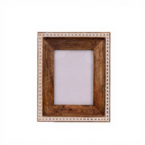 Living And Craft Handcrafted Wooden <b>Photo</b> <b>Frame</b> – Elegant Bone Inlay Design for Rustic Home, Office, and Gift Decor - Product Image 1