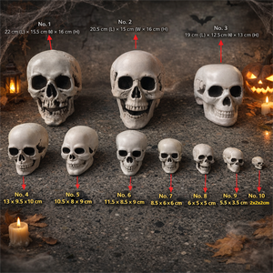 Fournitures d'Halloween, accessoires décoratifs, modèle de crâne humain artificiel, décoration effrayante pour maison hantée, crâne de squelette - Product Image 1