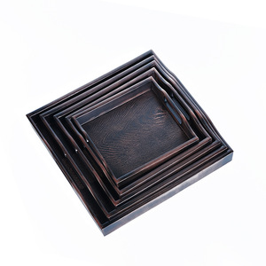 New Chinese style Japanese <b>tea</b> <b>tray</b>/<b>tray</b>, rectangular shape, imitation wood plastic, suitable for home use, imitation wood - Product Image 3