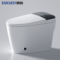 En gros WC intelligent automatique avec bidet intégré, forme allongée, siphon en P, télécommande, siège chauffant, séchage à air chaud, veilleuse, design moderne en céramique