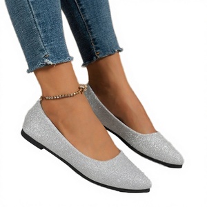 European American Women's Casual <b>Flats</b> for Spring Summer Sequins Glitter Fashion Trend Rubber Shallow Mouth <b>Pointed</b> <b>Toe</b> <b>Flat</b> - Product Image 2