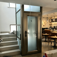Ascenseur de villa résidentielle moderne de luxe, entraînement par traction sans engrenages, construction en acier inoxydable, multi-tension haute performance