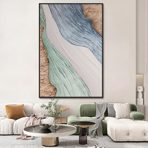 Hiện đại trang trí nội thất 3D kết cấu tường nghệ thuật chất lượng cao handpainted trừu tượng trung tính wabi Sabi thiết kế dầu trên vải - Product Image 2