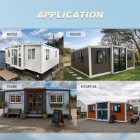 Cabane de plage préfabriquée, maison modulaire en bois, structure noire, chalet en bord de mer, maison de vacances, installation rapide, station balnéaire