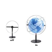 Ventilateur LED holographique de bureau miniature de 30 cm, projecteur holographique 3D avec contrôle par application pour une utilisation éducative, fournisseur OEM