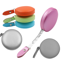 Étui en cuir PU coloré personnalisé, ruban métrique auto-enroulant 150 cm (60 pouces), mini ruban rétractable, 7 couleurs disponibles, cadeau pour la couture et l'artisanat
