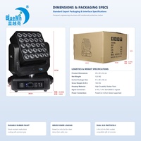 Projecteur matriciel mobile Bluemoon 450W 25x12W avec perles lumineuses pleine couleur DMX512 pour discothèques, théâtres, locations, fêtes et bars