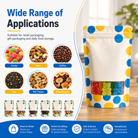 Pochette personnalisée avec logo en relief pour bonbons, faible MOQ, refermable avec fermeture éclair, fenêtre transparente, emballage souple de qualité alimentaire pour bonbons gélifiés