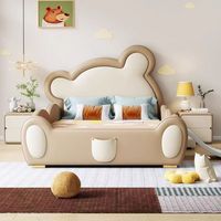 2025 moderne italien en cuir enfants lit King Size chambre meubles rembourrés tête de lit astronaute espace dessin animé enfants lit