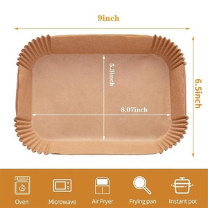 Doublure en papier jetable <span class=keywords><strong>pour</strong></span> friteuse 100pcs Doublure en parchemin de qualité alimentaire <span class=keywords><strong>pour</strong></span> four à <span class=keywords><strong>micro</strong></span>-ondes <span class=keywords><strong>pour</strong></span> friteuse à air double Accessoires de cuisson - Product Image 3