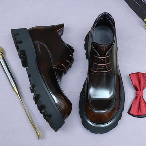 <span class=keywords><strong>Botas</strong></span> Martin de cuero genuino para hombre, suela gruesa de cuero de vaca, estilo británico, <span class=keywords><strong>botas</strong></span> de moda antideslizantes de charol - Product Image 2